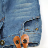 Children Boy Co Ord Striped Shirt Denim Back Pants 3 Piece Set