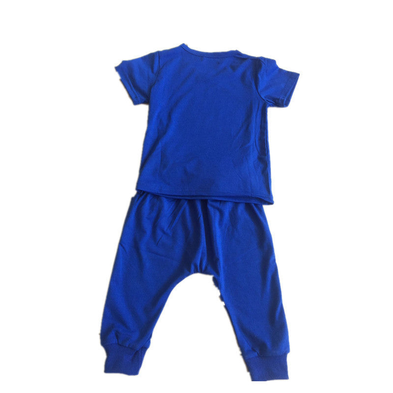 Children Boy Co Ord Summer Cartoon Spider-Man Short Sleeve T-shirt Harem Pants 2 Piece Set