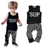 Children Boy Co Ord Summer Letter Sleeveless Top and Trousers 2 Piece Set