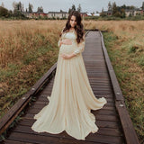 Maternity Clothes Dress Women's Clothing Chiffon Patchwork Pregnant Women's Mid-Sleeve Long Dress Dress