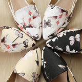 Fancy Sandals Fashion Printing Pointed Toe Flat Bottom Comfort Large Size Shoes