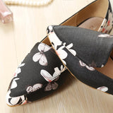 Fancy Sandals Fashion Printing Pointed Toe Flat Bottom Comfort Large Size Shoes