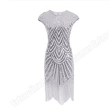 1920S Dress Sequined Tassel Dress Elegant Retro Banquet Dress