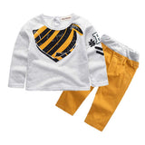 Children Boy Co Ord 2 Piece Set Spring and Autumn Long Sleeve T-shirt Pants Casual Suit