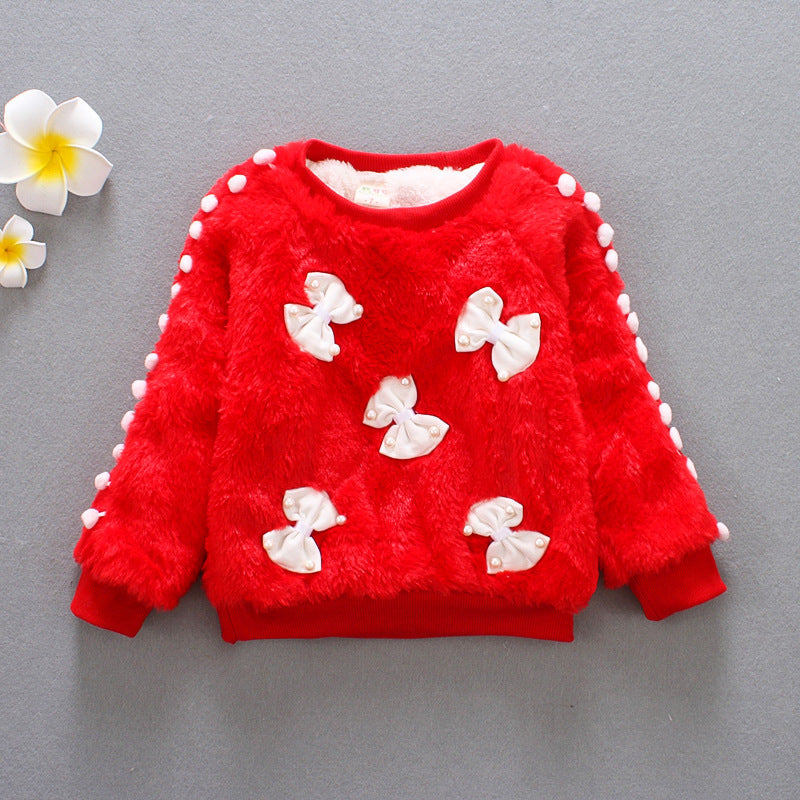 Girl Pullover Sweaters Bowknot Pullover Baby Clothing