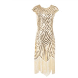 1920S Dress Sequined Tassel Dress Elegant Retro Banquet Dress