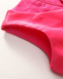 Girl Dress Summer V-neck Belt Sleeveless Solid Color Princess Dress