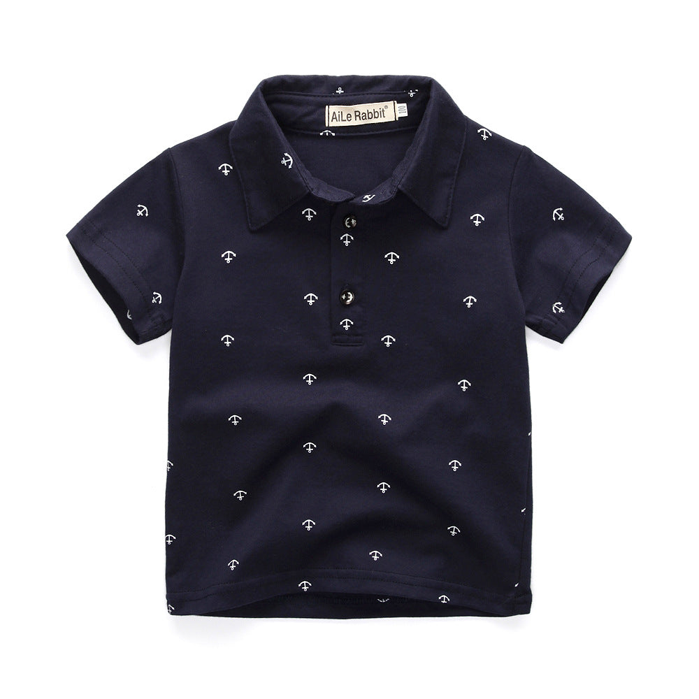 Children Boy Co Ord Summer Short-Sleeved T-shirt Denim Pants 2 Piece Set