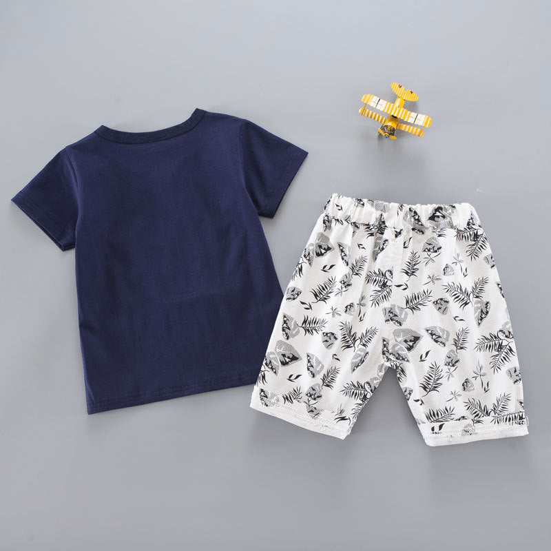 Children Boy Co Ord Children Short Sleeve Shorts 2 Piece Set