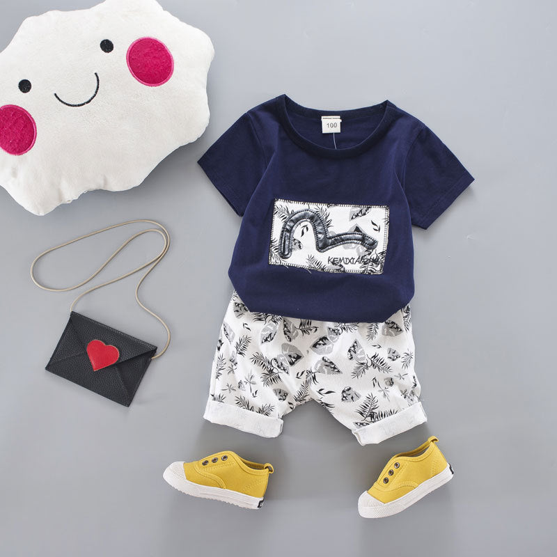 Children Boy Co Ord Children Short Sleeve Shorts 2 Piece Set