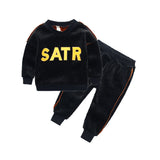 Children Boy Co Ord 2 Piece Set Children Sports Double-Sided with Velvet Children and Teens Two-Piece Suit