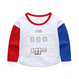 Children Boy Co Ord Children's Small House Cartoon Contrast Color 2 Piece Set