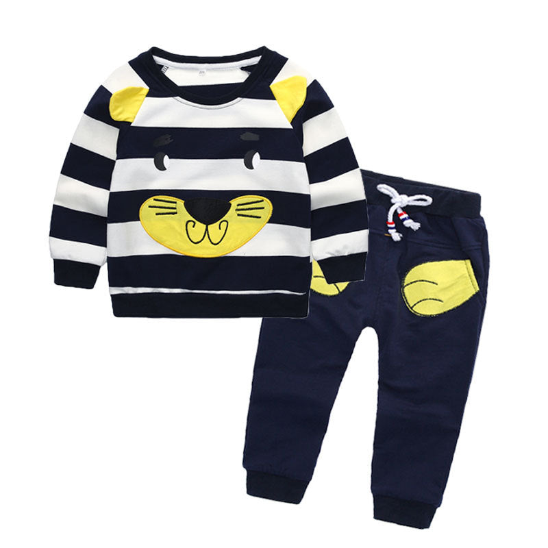 Children Boy Co Ord Crew Neck T-shirt Trousers 2 Piece Set