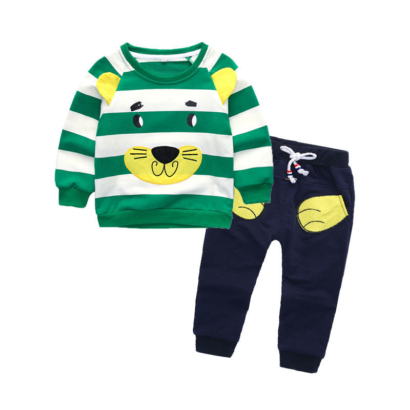 Children Boy Co Ord Crew Neck T-shirt Trousers 2 Piece Set