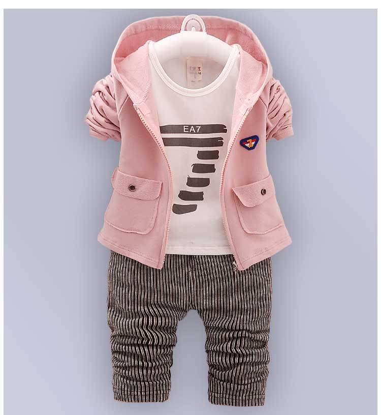 Children Boy Co Ord Children's Casual Coat T-shirt Trousers 2 Piece Set