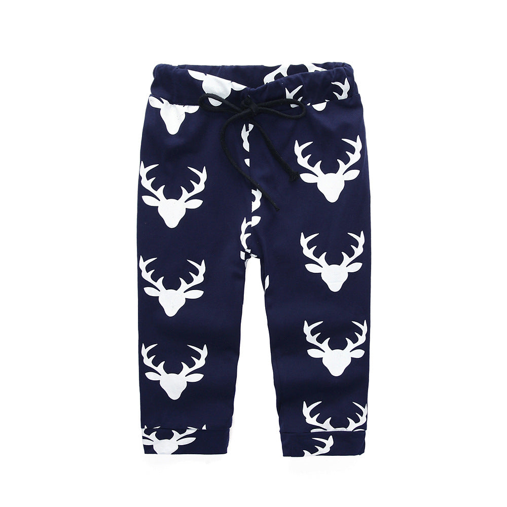 Children Boy Co Ord 2 Piece Set Autumn New Boys and Girls Animal Avatar Deer Head Long-Sleeve Suit Consignment