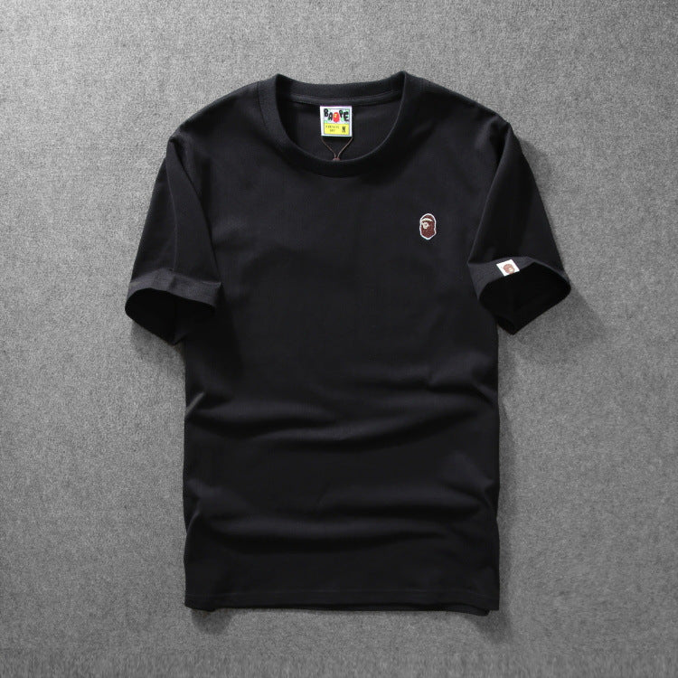 WGM Shirt Summer Solid Color Cotton Short Sleeve Men's Clothing Casual Sports T-shirt