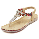 Fancy Sandals Plus Size Travel Beach Bohemian Rhinestone Women's Shoes