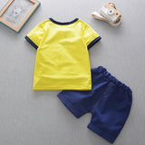 Children Boy Co Ord Summer Casual Short Sleeve Children T-shirt Fifth Pants 2 Piece Set