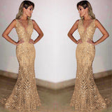 Formal Dresses & Gowns Sexy Sleeveless Deep V Dress Sequined Dress