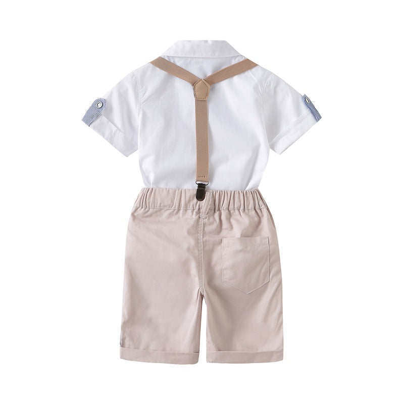 Children Boy Co Ord Summer Bow Tie Short Sleeve 2 Piece Set