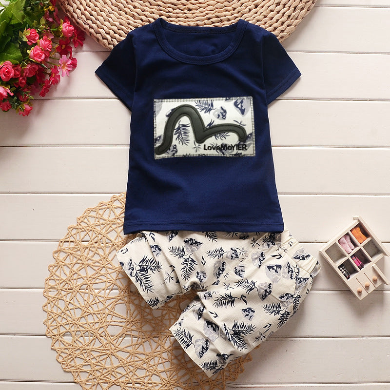 Children Boy Co Ord Children Short Sleeve Shorts 2 Piece Set