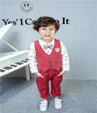 Children Boy Co Ord Striped Vest Shirt Pants Small Horse 3 Piece Set