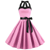 1920S Dress Polka Dot Tube Top Dress Retro Wide Hem Skirt