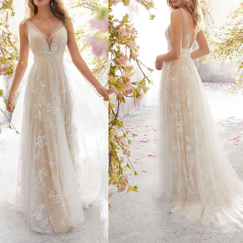 Formal Dresses & Gowns Wedding Dress Sexy Sleeveless Lace Wedding Dress