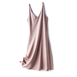 Satin Dress Women's Silk Slip Dress Summer Inner Match Mid-Length Satin Slim Fit
