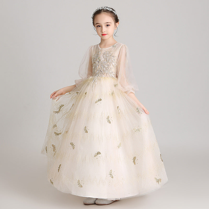 Princess Charlotte Flower Girl Dress Princess Dress Wedding Host Costume for Piano Performance