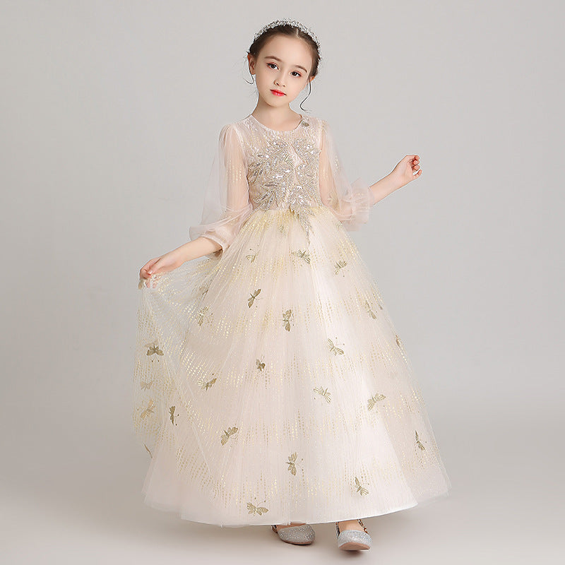 Princess Charlotte Flower Girl Dress Princess Dress Wedding Host Costume for Piano Performance