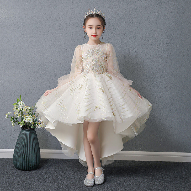 Princess Charlotte Flower Girl Dress Princess Dress Wedding Evening Dress Host Costume for Piano Performance