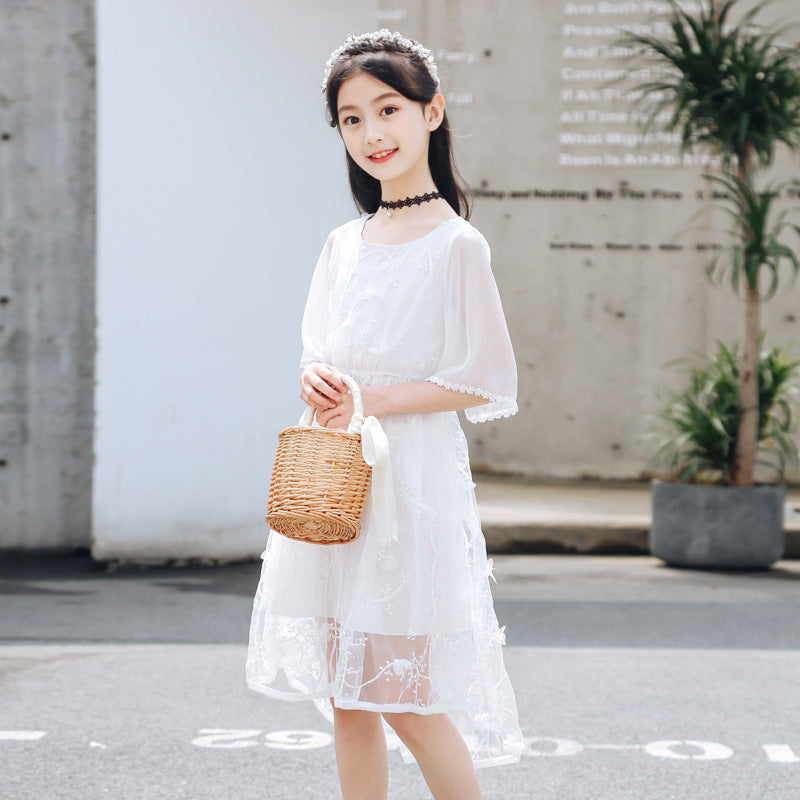 Summer Tops Summer White Embroidered Dress