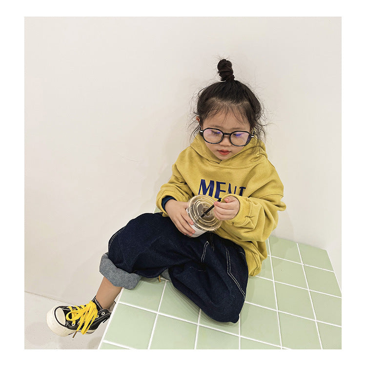 Spring Tops Children's Letter Long-Sleeved Jacket Casual Hoodie