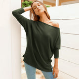 Women's Fall Outfits Waffle Solid Color Long Sleeve Knitted Top