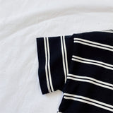 Summer Tops Children's Striped Short-Sleeved Shorts