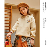 Sweater Spring and Autumn Children Korean Long Sleeve Little Girl Hooded Top Children Girl's Spring Clothes