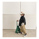 Spring Tops Children's Denim Shirt Patchwork Shirt