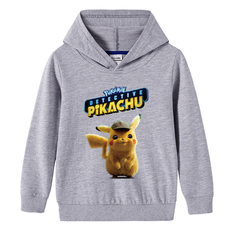 Children Pokemon Pikachu Hoodie Boys and Girls Cotton Hooded Sweater