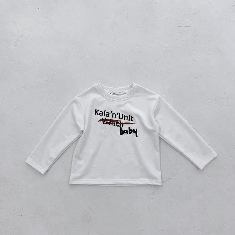 Spring Tops Children's Round Neck Long Sleeve Printed Casual T-shirt