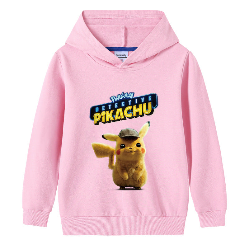 Children Pokemon Pikachu Hoodie Boys and Girls Cotton Hooded Sweater