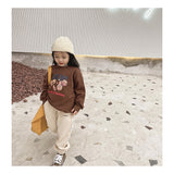Spring Tops Children 'S Long-Sleeved Vintage Print Printed Sweater