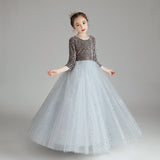 Princess Charlotte Flower Girl Dress Spring Wedding Host Costume for Piano Performance Children Princess Dress