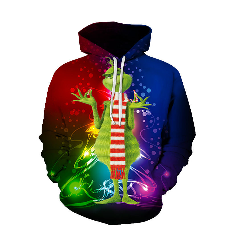 Grinch Hoodie 3D Printed Casual Loose-Fitting Hoodie