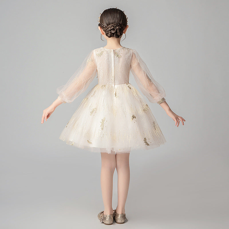 Princess Charlotte Flower Girl Dress Evening Dress Host Costume for Piano Performance