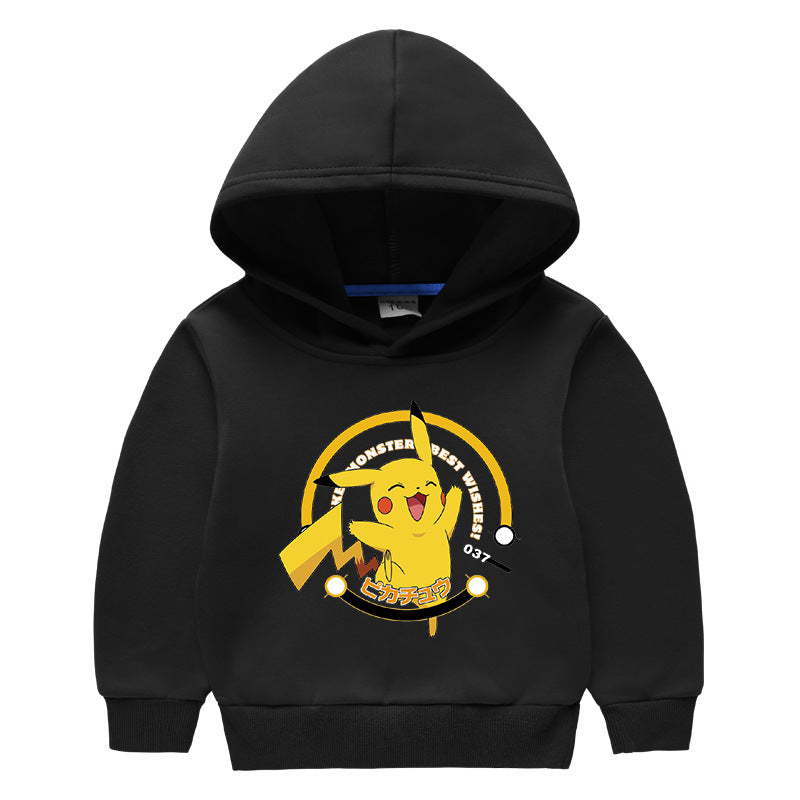 Children Pokemon Pikachu Hoodie Children's Hooded Sweatshirt Pikachu