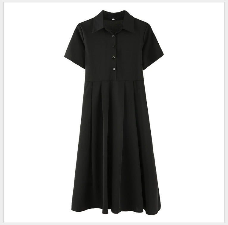 Cocktail Attire for Women Summer Retro Little Black Dress Formal Dress Short Sleeve below the Knee Long Dress