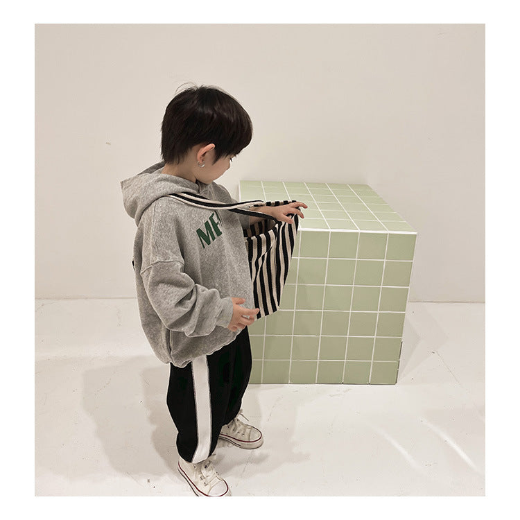 Spring Tops Children's Letter Long-Sleeved Jacket Casual Hoodie