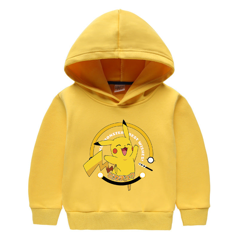 Children Pokemon Pikachu Hoodie Children's Hooded Sweatshirt Pikachu